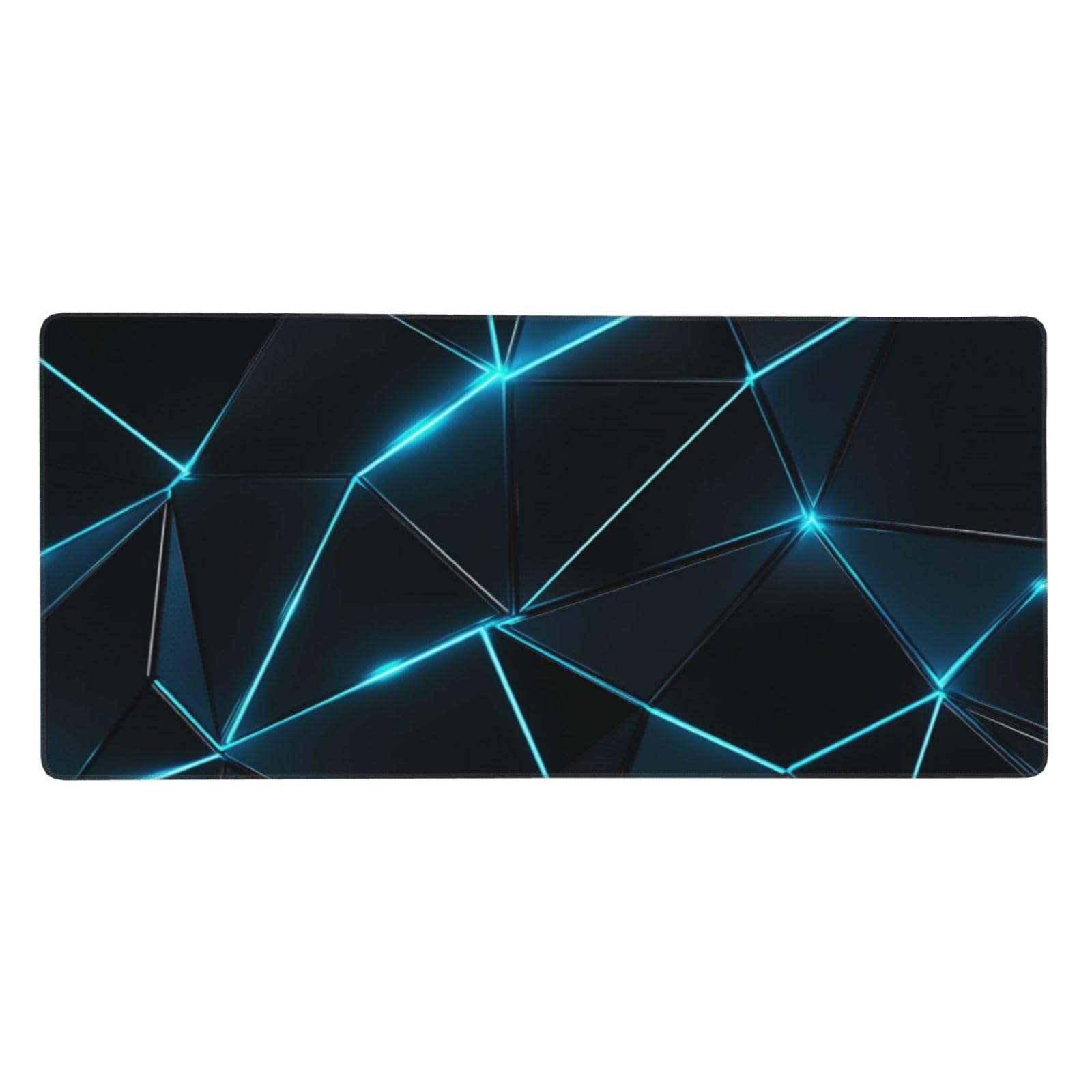 Tappetino Mouse XXL Grigio & Blu, 100 x 50 cm Tappetino da Scrivania G409 | Tappetino per Mouse, Base in Gomma Antiscivolo, Superficie Impermeabile, Bordi Cuciti, Tappetino Scrivania per Ufficio, Gioco