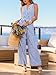 CUPSHE Jumpsuits for Women, Summer V Neck Sleeveless Striped Wide Leg Outfit Casual for Vacation Beach L