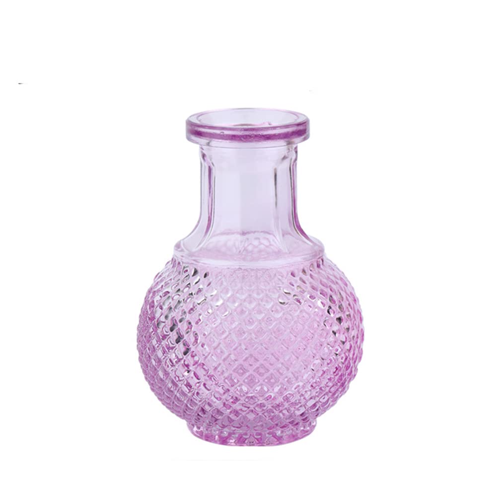 Glass Bud Vase Small Vases for Flowers,Decorative for Centerpieces,Vintage for Rustic Home Decor, Wedding Decorations, Bookshelf Table Flower,Hydroponic (Purple)