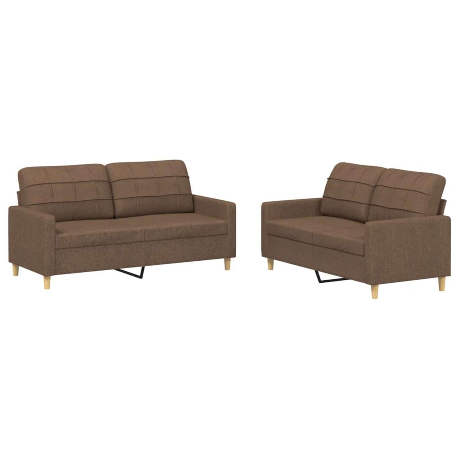 2-tlg. Sofagarnitur mit Kissen Braun Stoff, Sofa Mit Relaxfunktion, Couchgarnitur, Wohnzimmer Sofa, Couch, Sofa Set 3201277