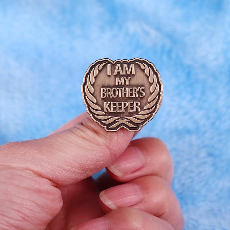 I Am My Brother's Keeper メタルラペルピン インスピレーションメタルバッジブローチ ジャケット&am