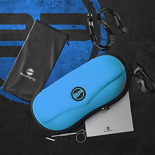 Image of BLUPOND Sunglasses Case Semi Hard EVA Shell with Metal Hanging Hook Belt Clip Sun Glasses Storage