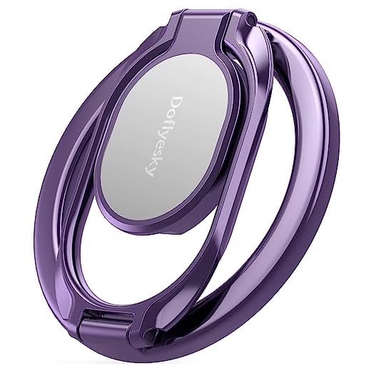 Doflyesky Magnetic Phone Ring Holder, Double Adjustable Phone Grip and Stand Compatible with MagSafe Ring Holder, Compatible with PopSockets MagSafe Ring Removable for iPhone & Android Phone, Purple