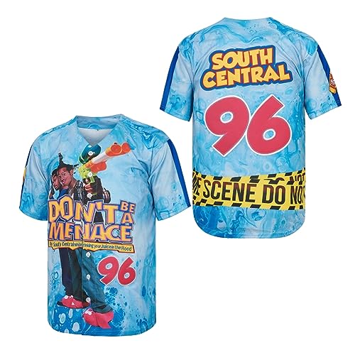 PERC30 Don't bea Menace 90s #96 South Central Men's Baseball Jersey S-XXXL (X-Large) Sky Blue
