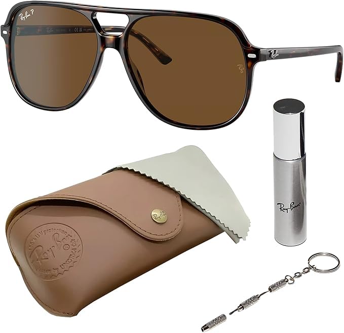 Image of Ray-Ban RB2198 BILL Square Shaped Sunglasses for Men & Women with Official RAYBAN Eyewear Kit