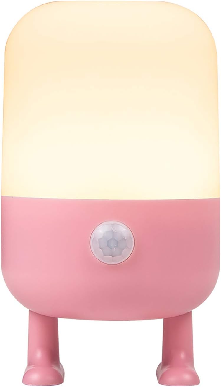 DEEPLITE LED Night Light for Kids, Motion Sensor Night Light Rechargeable Dusk to Dawn Sensor, LED Light Warm Soft Glow for Baby Room, Bedroom, Bathroom, Kitchen, Hallway, Stairs, Nursery(Pink)
