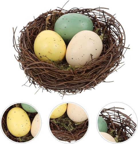 Image of 1Pc Easter Bird Nest Anti-Scratch Decorative Lightweight Egg Decoration Prop Easter Bird Nest Compatible with Crafts Artificial Flowers Artificial Plants and Flowers（6 cm）