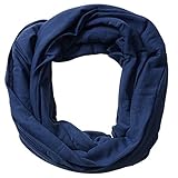 Tickled Pink Accessories Classic Solid Color Soft Lightweight Everyday Infinity Scarf, Navy, 31x31...