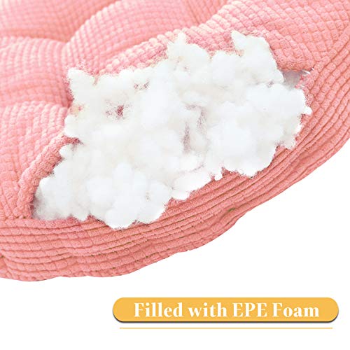 Homemiyn Round Seat Cushions, Epe Foam Filled Indoor Chair Pad Cushions For Home, Office, Dining, Kitchen, Pink, 15.7'' X 15.7'' #TOP3