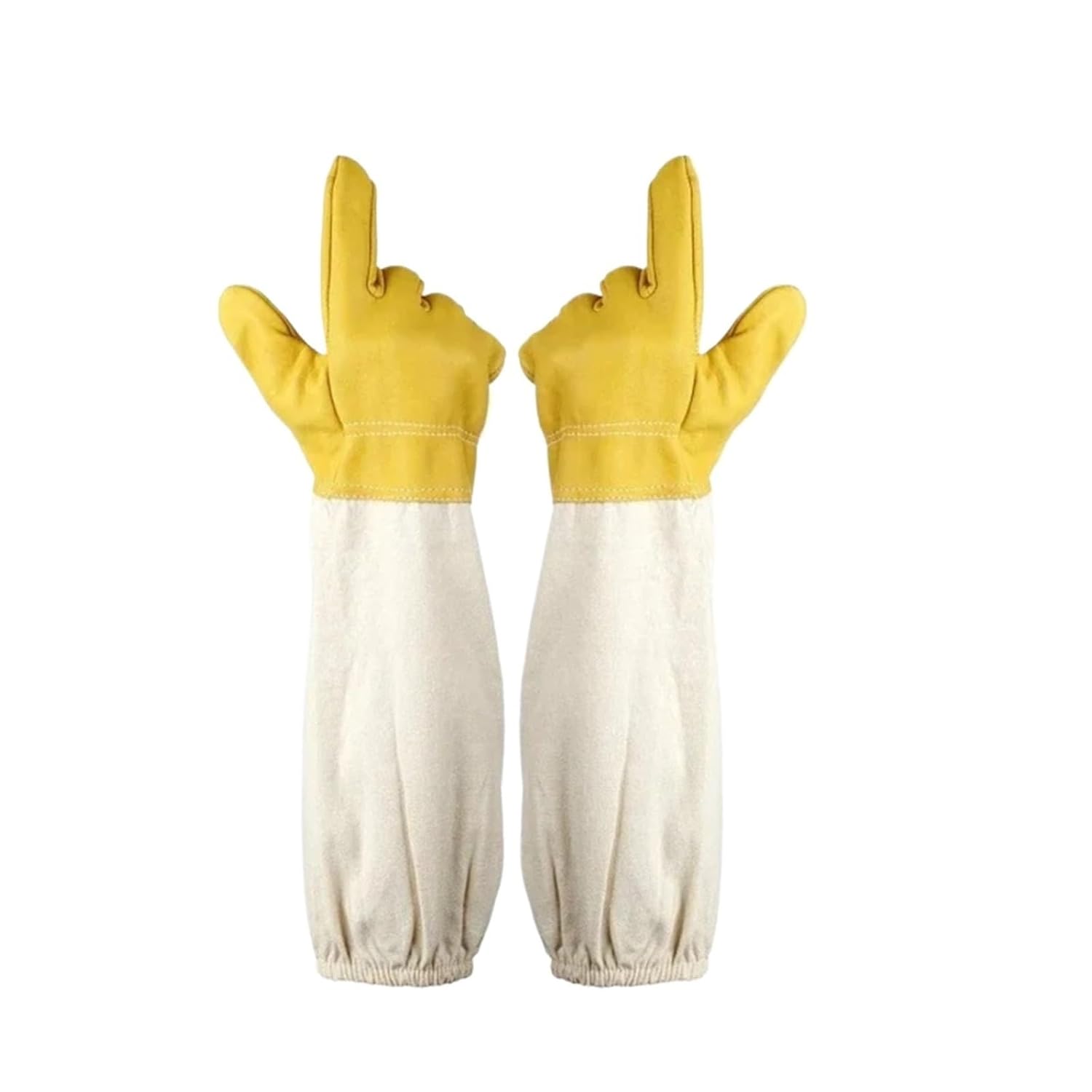 Beekeeping, 2 Pairs of Beekeeping Gloves - Thickened Goatskin, Protective for Beekeepers, Ensuring The Safety of Beekeepers' Hands,for Beekeepers(White_L)