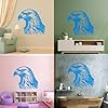 Wall Vinyl Sticker Decor Angelic Silhouette of Tailed Hawk Head 67.2x74.1cm Wall beautification Blue #2