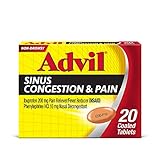 Advil Sinus Congestion and Pain, Sinus Relief Medicine, Pain Reliever and Fever Reducer with Ibuprofen and Phenylephrine HCl - 20 Coated Tablets