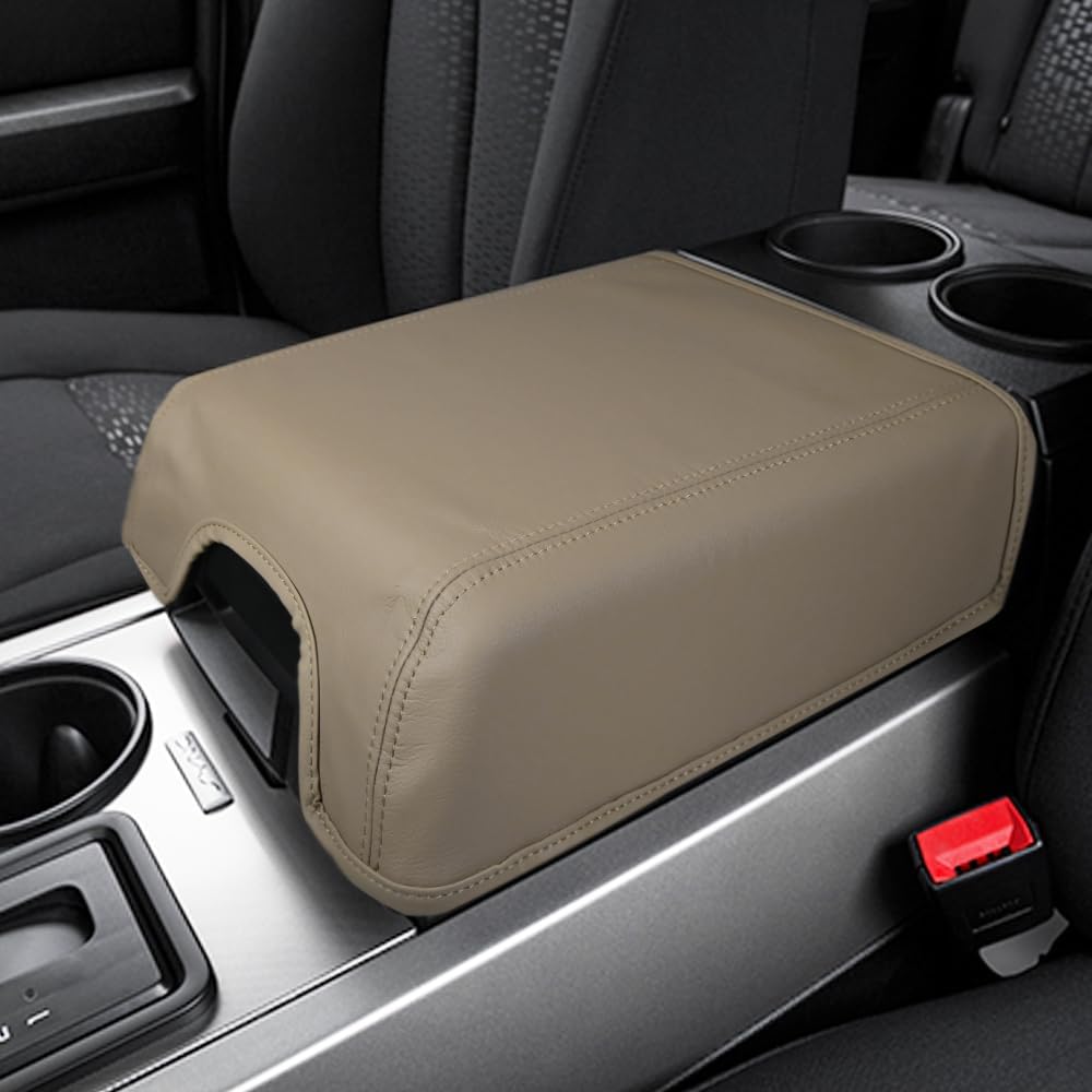 DEYTOP Center Console Cover for Ford F150 2004-2014 & Expedition 2007-2014 Car Armrest Cover for Lincoln Mark LT 2006-2008 Accessories Armrest Pad Protector (Beige)