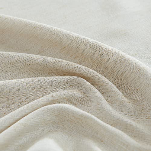 Jinchan Beige Valance For Living Room Rod Pocket 16 Inches Long Jacquard Geometry Lattice Window Treatment Set For Bedroom #TOP2