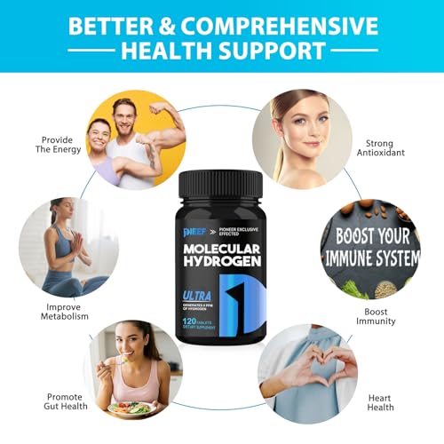 Image of Hydrogen Water Tablets, 240 Tablets Fast-Dissolving H2 Molecular Hydrogen with Magnesium Supplements, Supports Brain Health, Energy and Cognitive Function, Non-GMO, Gluten-Free & Vegan, 2Pack