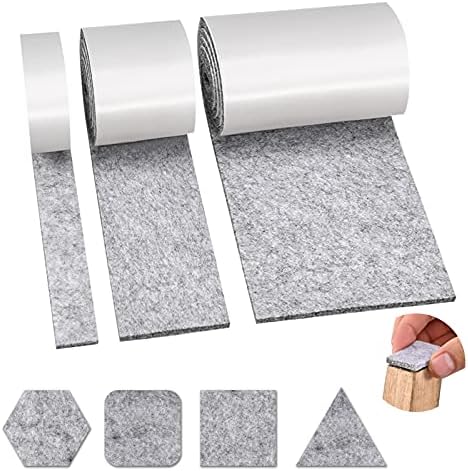 Furniture Pads Floor Protectors,3 Rolls Felt Pads for Furniture Feet Self Adhesive Pads Anti-Slip Chair Leg Floor Protectors Pads Furniture Felt Pads for Table Chair Bed Sofa Legs(Grey)