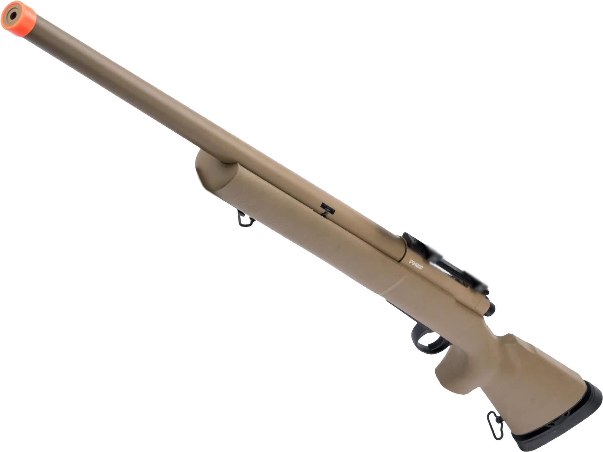 Evike Airsoft - CYMA Standard M24 Mil-Inspired Airsoft Cycling Action Elite Scout Rifle (Color: Tan/Standard Barrol/Rifle Only)