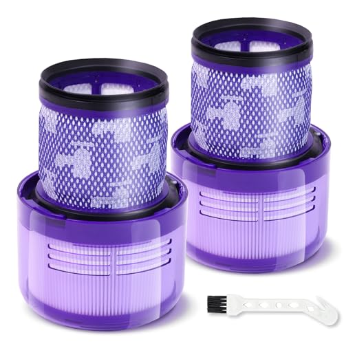 Ersatzfilter für Dyson V11 V15 V15s SV14, 2 Pack Filter & 1 Reinigungsbürste Kompatibel mit Torque Drive Animal Complete Extra V15 Detect V15s Staubsauger, Vergleiche mit Teil 970013-02