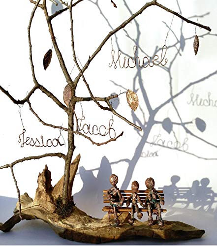 Gift for 7th 8th 19th Bronze Copper Anniversary, Personalized Family Willow Tree Gift for Husband and Wife, Gift for 8 Years Wedding from His or Her, Eight Marriage for a Couple, Custom Name