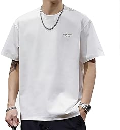 [Yeecan] tシャツ メンズ 半袖 綿 丸首 夏服 メンズ 無地 通気性 柔らかい 軽い 速乾 カジュアル ゆったり オシャレ かっこいい 夏 ティーシャツ 大きいサイズ