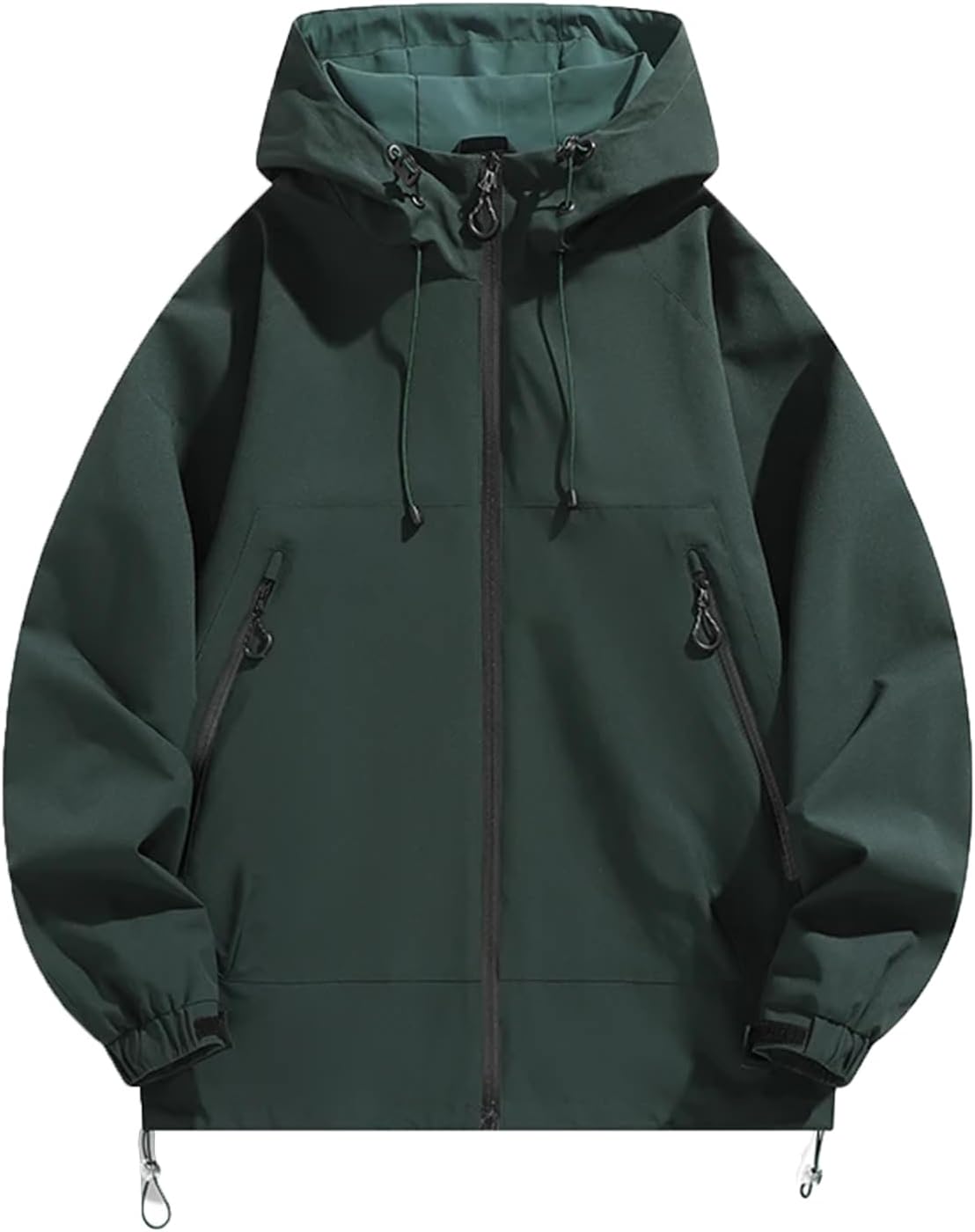 Dcvmvmn Men's Casual Windbreaker Jacket Hooded Coat Solid Color Casual Sweatshirts