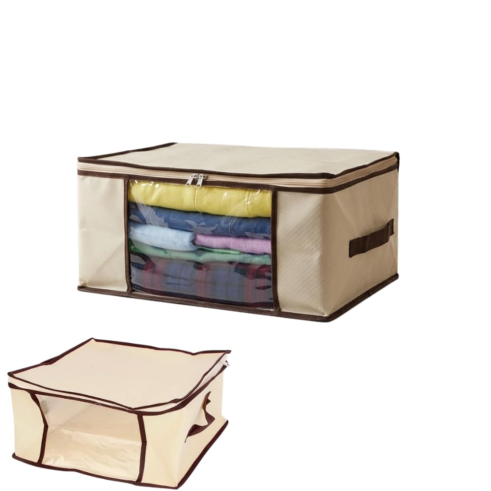 Organizador de Roupas para Guarda Roupa TNT com Visor Transparente e Alça Caixa