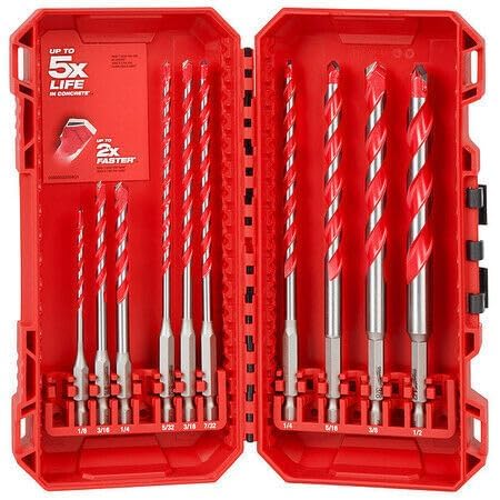 48-20-9058 for Milwaukee Tool 10 Pc. Shockwave Impact Duty Carbide Hammer Drill Bit