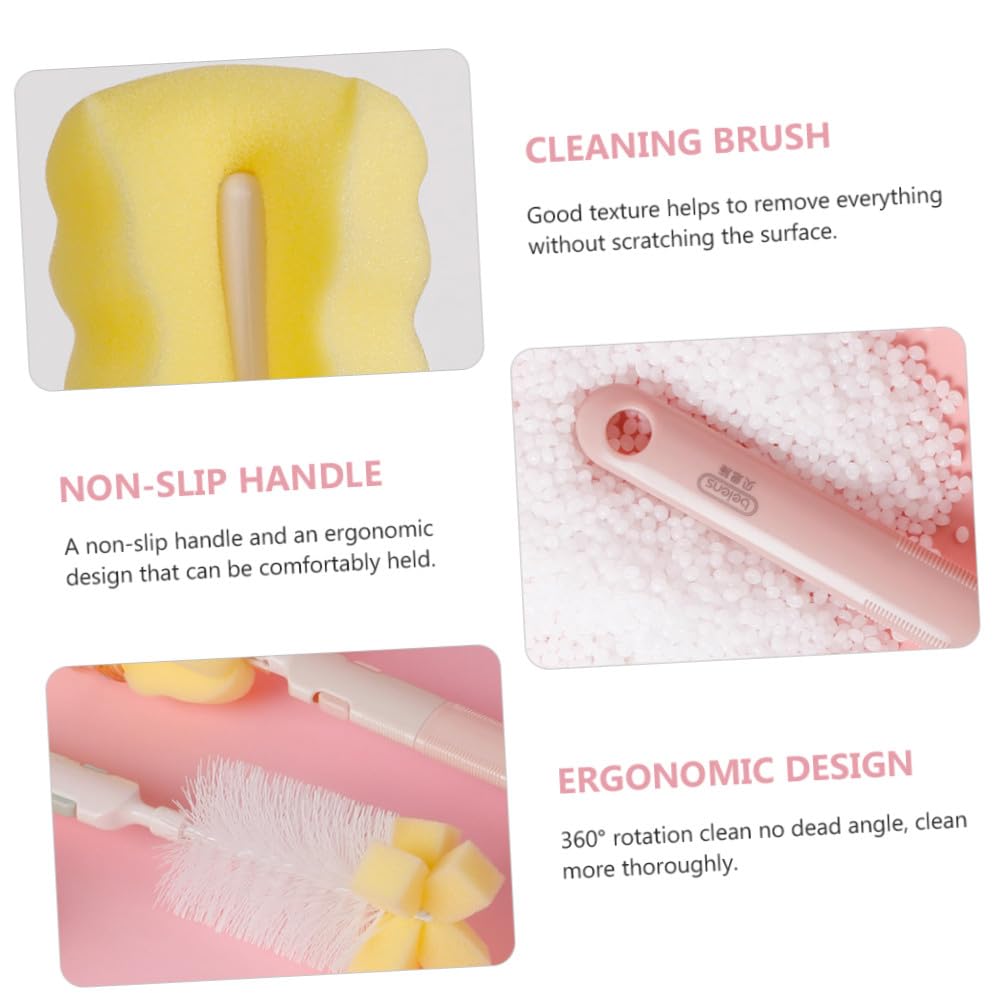 3sets Spazzola Per La Pulizia Di Biberon Con Design Rotante Spazzola Per Facile Accesso Tutti Gli Angoli Per Bottiglie Ppsu