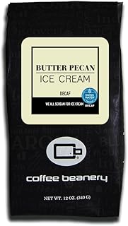 Butter Pecan Ice Cream Decaf Coffee by Coffee Beanery | 12oz Flavored Decaf Medium Roast | 100% Specialty Arabica| Whole Beans
