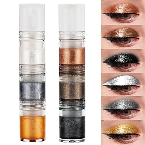 Miaritick 6 Colors Liquid Eyeshadow Set, Smoky Makeup Eyeshadow, Metallic Eyeshadow Glitter Gel, Waterproof Smokey Makeup Kit, Multi Purpose Shimmer Glitter For Lip Gloss And Nail Art #TOP7