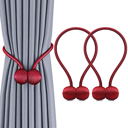 IHClink Window Curtain Tiebacks Clips VS Strong Magnetic Tie Band Home Office Decorative Drapes Weave Holdbacks Holders European Style 1 Pair