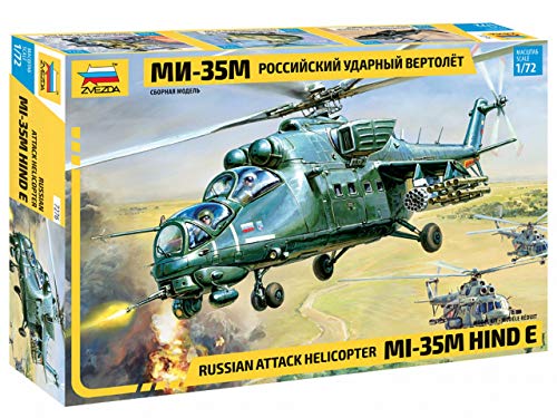 Zvezda 7293 - Soviet Attack Helicopter MI-24V/VP HIND E - Plastic Model Kit Scale 1/72 Lenght 11,75" / 29.8 cm 270 Details