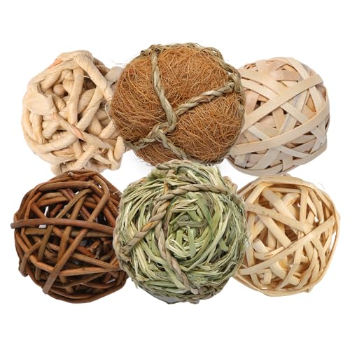 Maireybang Set of 6 Decorative Balls for Bowls?2.8 inch Wicker Rattan Balls Decorative Orbs?vase fillers for centerpieces?Bowl fillers for Home Decor