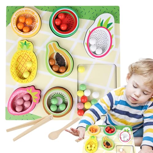 Genérico Juguete de Clasificación de Frutas, Desarrollo de Habilidades Motrices Seguro de Madera Interactiva, Juguete de Apilamiento y Clasificación de Colores para, para