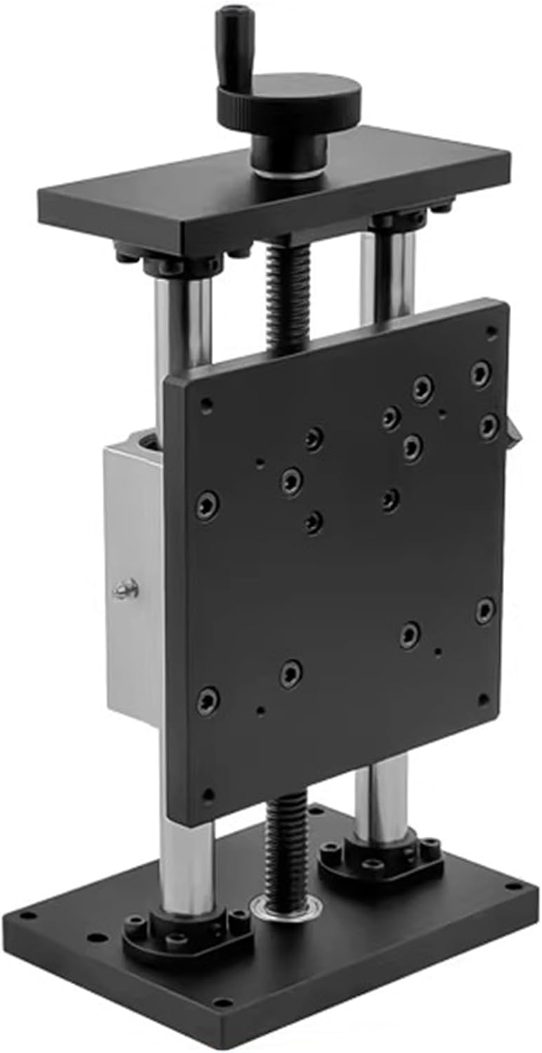 Linear Stage Actuator, Manual Sliding Table Linear Rail Guide with Handwheel, 100mm Stroke, Z-axis Lifting Platform, for DIY CNC Router, Mechanical Engineering