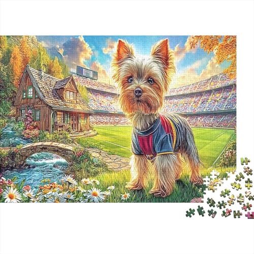 Rompecabezas de 1000 piezas para adultos de Yorkshire Terrier, puzle de descompresión 70x50 cm