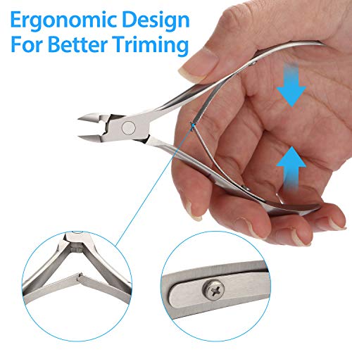 Mudder MUDDER-CUTICLE TRIMMER-01 3 Packs Cuticle Nippers Cuticle Cutter Stainless Steel Professional Nail Cuticle Trimmer Pointed Blade Cuticle Remover Scissors Pedicure Manicure Tool thumb #4