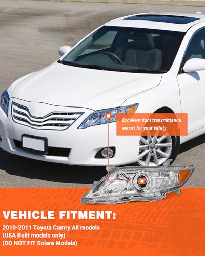 Image of for 2010-2011 Toyota Camry Headlights Chrome Pair