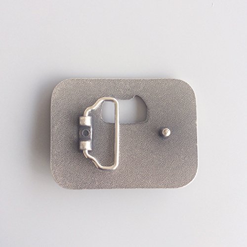 Vintage Silver Plated Long Horn Bull Bottle Opener Belt Buckle #TOP6