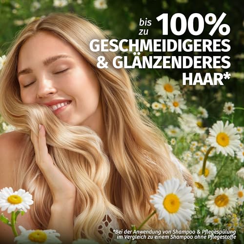 Herbal Essences Geschmeidig & Glänzend Shampoo mit Kamille 350ml. Von Stumpfem Haar zu Glänzendem Haar, Mit Kamillenextrakt, Vegan, Silikonfrei