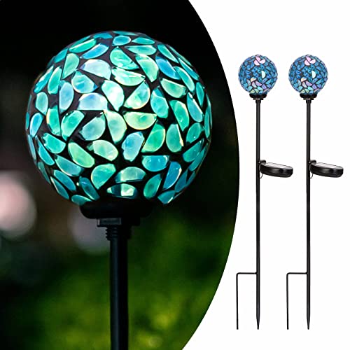 Afirst Solar Outdoor Lights Decorative Mosaic - Solar Garden Stakes