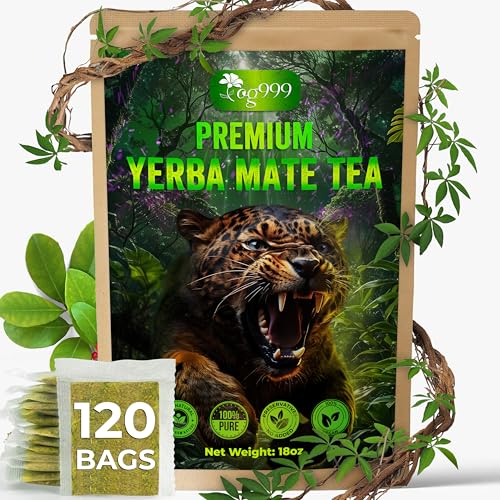 Image of FreshDrinkUS, 120 Tea Bags Yerba Mate, Hi-Caffeine, Super-Green Yerba Mate| No Dust| Fresh - Never Aged (Ilex Paraguariensis), Cultivated from Argentina - Rich in Antioxidants and Plant Nutrients.