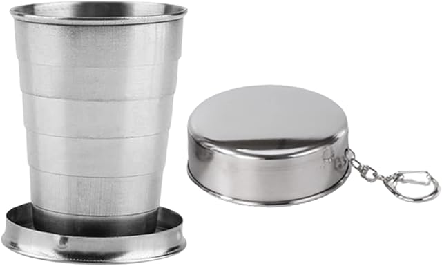 DTOL Stainless Steel Travel Folding Glass/Cup Telescopic Mug