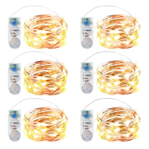 innolife Aufgerüstet 6 Stück LED Lichterkette Batterie mit Timer, 2M...