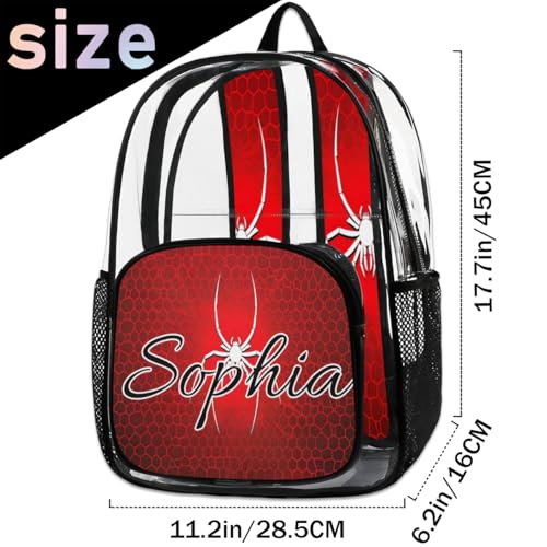 Red Spider Custom Clear Backpack Personalized See Through Transparent Backpacks Large Heavy Duty PVC Bag for Women Men2