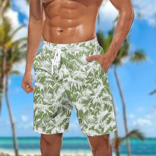 Men's Plus Size Swim Trunks 2025 Summer Troptical Print Quick Dry Board Shorts Loose Comfy Hawaiian Bathing Suit Pant2