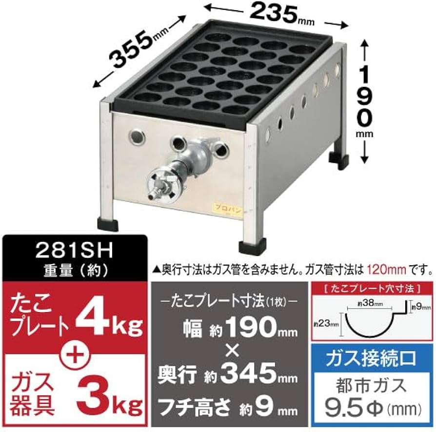 IKK 伊藤貴金属工業 業務用たこ焼き器 プロパン 28穴×3 Amazon | IKK たこ焼 28穴×1連 鉄鋳物 281SH 都市ガス | IKK伊東金属