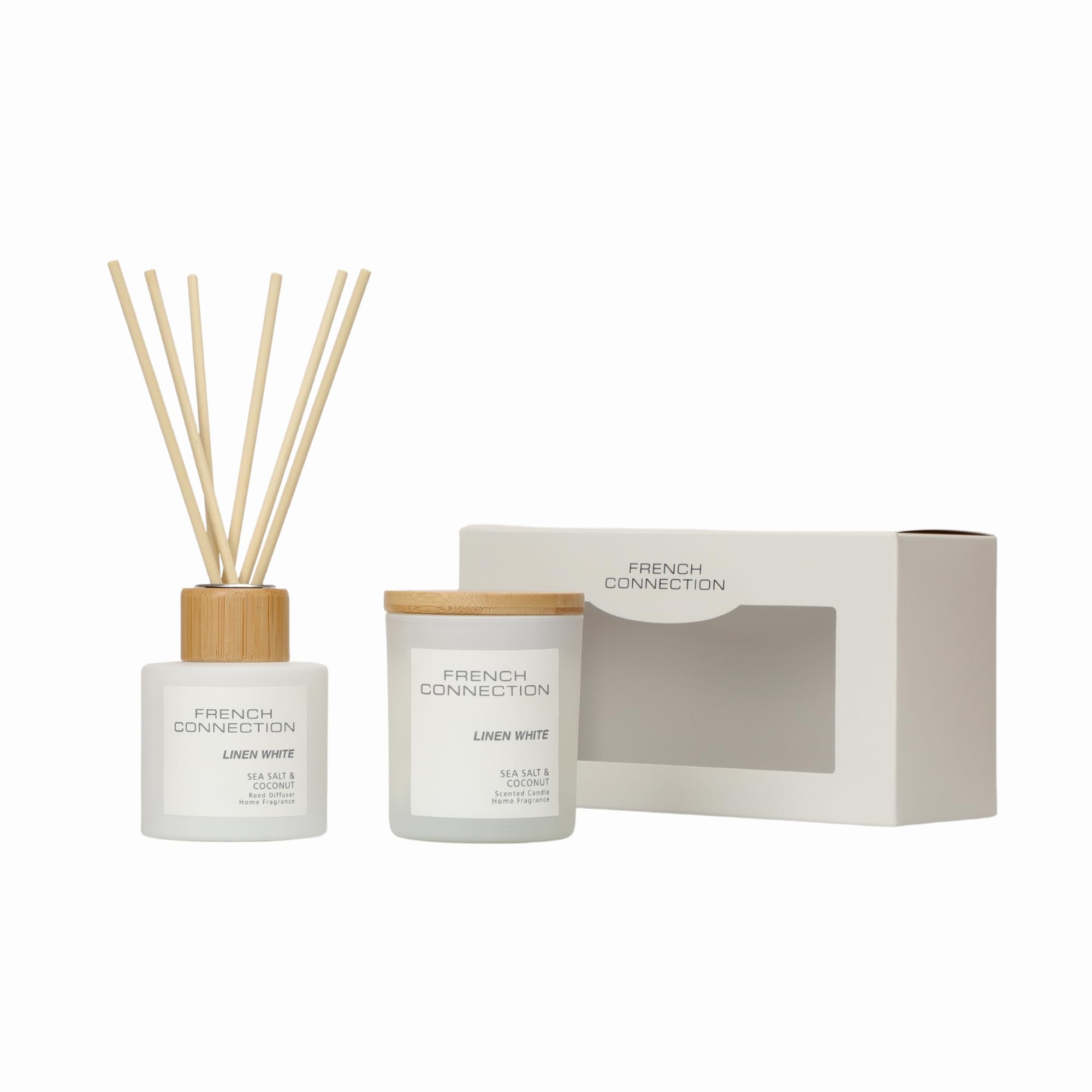 French Connection Unisex Pastel Range Sea Salt & Coconut Diffuser + Candle