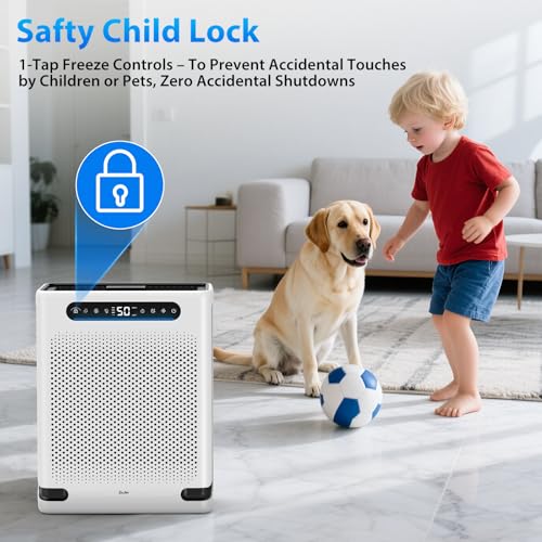 Air Purifiers for Home Large Room Up to 2600 Ft², HEPA Air Purifier with Washable Filter & Air Quality Display, Powerful Turbo Mode Air Cleaner for Pet Hair Odors Smoke Dust - Image 8