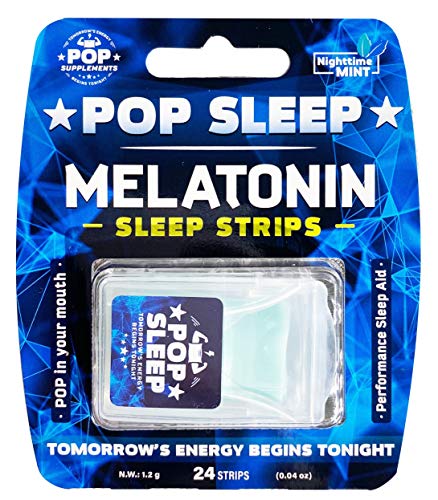 POP Sleep Melatonin/B6 Sleep Aid Quick Dissolve Strips - 24 Night Supply - Physician Made Without Side Effects